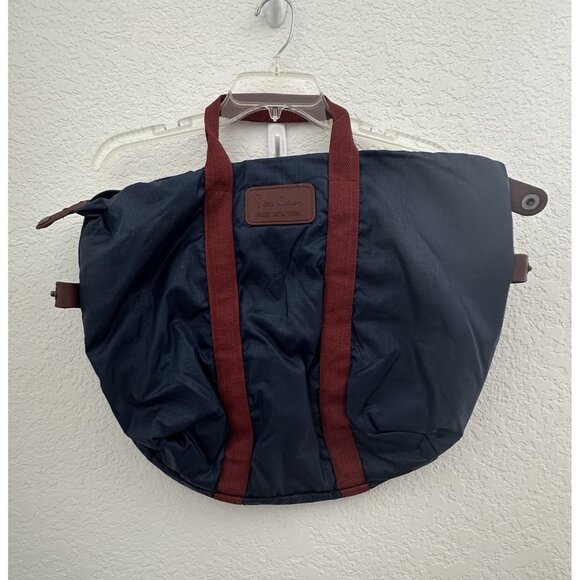 Vintage Pierre Cardin Paris New York Weekender Duffle Bag Tote Bag Navy Blue - Picture 1 of 8